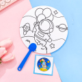 Miniatyrbilde 1 av 10: Kids DIY Coloring Fan Håndfarget liten vifte ASTRONAUT ASTRONAUT astronaut