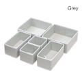 Miniatyrbillede 1 af 10: 6 Stk/Sæt Stof Opbevaringsboks Tøj Organisation Skuffe GRÅ GRÅ grey