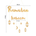 Pikkukuva 2 / 6: Eid Mubarak -riipus Ramadan Kareen -koriste MUSTA