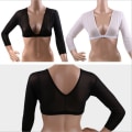 Miniatyrbilde 7 av 9: Mesh bryststøtte Topp Navleeksponert Langermet SORT XL Black XL
