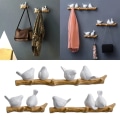Miniatyrbillede 7 af 9: 3D Resin Bird Hangers Resin Bird Nøglekrog 4 FUGLE 4 FUGLE 4 Birds