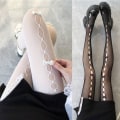 Pikkukuva 2 / 6: Bow Lace Sukat Mesh MUSTA Black
