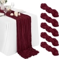 Miniatyrbild 4 av 10: Ostduk Bordslöpare Gasväv Bordslöpare VINRÖTT Wine Red