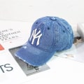 Miniatyrbilde 1 av 10: Vasket Denim Baseball Cap Svart Vintage Y2k Dad Hats BLÅ BLÅ Blue