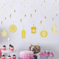 Miniatyrbillede 3 af 6: 6 stk./pakke Swirl Banner Star Moon Pendant Ramadan Kareem Banner 6pcs