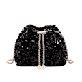 Pikkukuva 1 / 10: Chain Sequin Olkalaukku Iltajuhlalaukku MUSTA Black