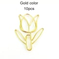 Miniatyrbillede 1 af 10: Farvet tulipanformet papirclips Farvet papirclips GULD Gold