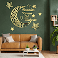 Pikkukuva 5 / 6: Ramadan Kareem Peiliseinätarra Kuu Tähti DIY Eid Mubarak