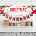 Miniatyrbillede 5 af 7: Jul Udendørs Banner Bagtæppe Bannere GLÆDELIG JUL GLAD Happy Christmas