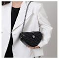 Miniatyrbild 7 av 10: Eagle Head Chain Bag Rhombus Brodered Thread Bag SVART black