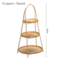 Pikkukuva 1 / 10: 1 kpl bambusta kudottu kori Säilytyskori 3 KERROSTA - KIERROS 3 3 Layers - Round