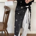 Miniatyrbillede 7 af 10: Lace Layered Gaze Nederdel Lace Up Tynd Lace Nederdel SORT STYLE2 black style2-style2