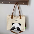 Miniatyrbild 8 av 8: Söt Panda printed axelväska Mode axelväska KHAKI Khaki