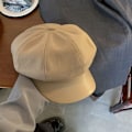 Miniatyrbillede 5 af 10: Kvinder Baret Uld Baret Cap KHAKI Khaki