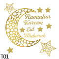Miniatyrbilde 1 av 6: Ramadan Kareem Speilveggklistremerker Måne Stjerne DIY Eid Mubarak