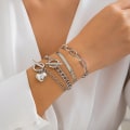 Miniatyrbillede 3 af 10: Cool Metal Love Pendant Snake Bone Chain GULD Gold