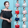 Pikkukuva 3 / 10: Lace Shawl Wedding Cape WINE RED Wine red
