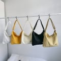 Miniatyrbillede 6 af 10: Lærredsstoftasker Casual Messenger Tasker SORT black