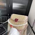Miniatyrbild 2 av 10: Vävd väska Single Shoulder Crossbody-väska VIT white