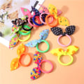 Miniatyrbillede 7 af 10: 1/10 STK Elastiske hårbånd Bunny Ears Hårreb 10 STK-FARVE 10Pcs-Color Random