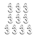Miniatyrbillede 1 af 10: 10 stk Numbers Pendant Charms Arabiske Tal Pendants 3 3 3