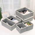 Miniatyrbild 5 av 10: 6st/ Set Tyg Förvaringslåda Kläder Organisation Låda GRÅ GRÅ grey