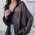 Miniatyrbillede 8 af 10: Dame Skjorte Bluse Langærmet Top MØRK PINK dark pink