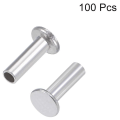 Miniatyrbilde 5 av 8: 100 stk aluminium flatt truss hode halv-halvrørsnagler M3 X M3 x 14mm