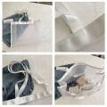 Pikkukuva 2 / 10: Läpinäkyvä Beach Nylon Bag Mesh Handheld ostoskassi MUSTA Black