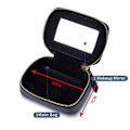 Miniatyrbillede 2 af 10: Læder kosmetiktaske Spejl Makeup Pouch SORT black