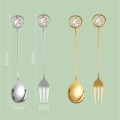 Miniatyrbilde 2 av 10: Star Moon Skje Gaffel Dessert Kakeskje FORK-4 FORK-4 fork-4