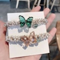 Miniatyrbild 10 av 10: Crystal Butterfly Hårrep Resår Hårband FÄRG 1 FÄRG 1 Color 1