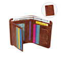 Miniatyrbillede 1 af 9: Kort pung møntpung BRUN 3 LAG 3 LAG brown 3 layers-3 layers