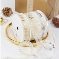 Miniatyrbild 5 av 10: Gold Heart Sheer Ribbon Snow Yarn Ribbon C C C