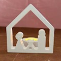Miniatyrbild 3 av 4: Parhusljusstake Söt parhusljushållare white