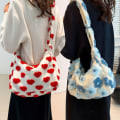 Miniatyrbillede 7 af 10: Dametaske Dame Fluffy Tote Bag RØD red