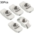Miniatyrbilde 1 av 6: 30 stk Glide T-spormuttere halvrunde M6 M6