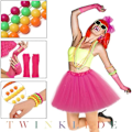 Pikkukuva 4 / 10: 80-luvun Fancy Dress Accessories Set Naisten Set ORANSSI Orange