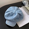 Pikkukuva 8 / 8: Baretit Lippalakit Kahdeksankulmaiset Newsboy-hatut VAALEENSININEN light blue