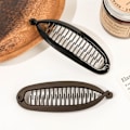 Miniatyrbillede 4 af 10: Fiskeformet hårnåle Hestehale Bananhårklemme SORT GLAT Black Smooth-Smooth