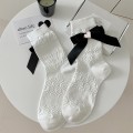 Miniatyrbillede 3 af 10: Sløjfe Lolita Strømper Tynde Kvinder Sløjfe Sokker SORT Black