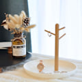 Miniatyrbillede 7 af 10: Trægren Opbevaringsbakke Nøgleophæng HVID KVADRAT FIRKANT White Square-Square