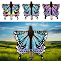 Miniatyrbild 5 av 6: Butterfly Cape Butterfly Wings Sjal MULTICOLOR Multicolor