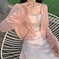 Miniatyrbillede 10 af 10: Dame Sjal Kort Cardigan ABRIKOS Apricot