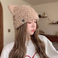 Miniatyrbillede 10 af 10: Cat Ear Beanies Plys strikhue SORT Black