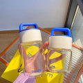 Miniatyrbilde 6 av 8: Høy borosilikatglassflaske Borosilikatglass juicekopp pink 420ml