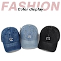 Miniatyrbillede 9 af 10: NYC Broderi Baseball Caps Distressed Faded Hats SORT black