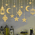 Miniatyrbillede 2 af 2: 2025 Eid Mubarak Ramadan Kareen Festpynt Stjerne Måne Vedhæng 1