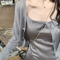 Miniatyrbillede 2 af 10: Dame Sjal Kort Cardigan ABRIKOS Apricot