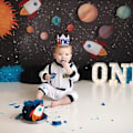 Miniatyrbillede 8 af 10: 1. fødselsdag Crown Space Tema Fødselsdagshat STIL 1 STIL 1 style 1